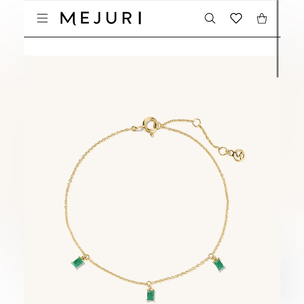 mejuri baguette emerald bracelet